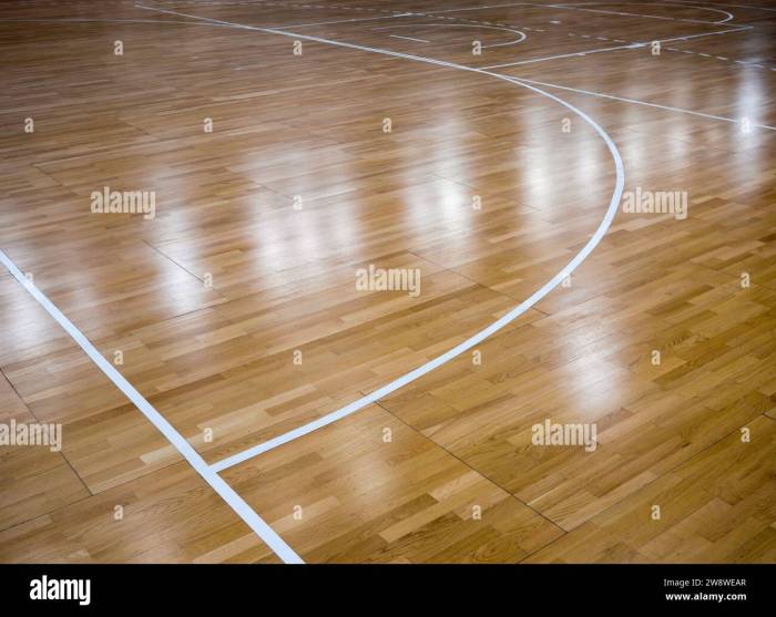 parquet playing court for basketball with reflections of lanterns 2W8WEAR 1 - Stabilitas Pantulan Bola di Lantai Parket Basket