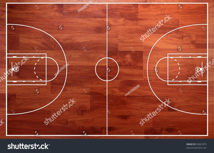 stock photo basketball court floor plan on parquet background 65867875 2 1 - Lantai Lapangan Basket Berkualitas Lantaiparket.id