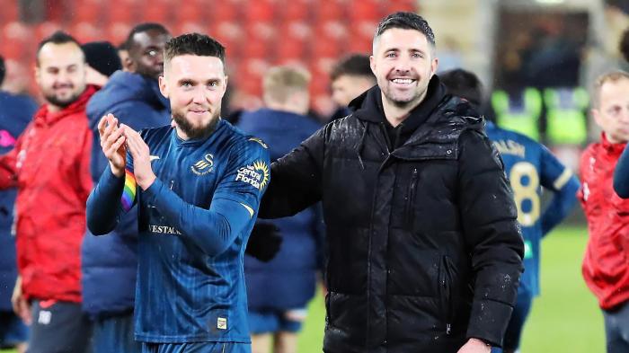Matt Grimes and Alan Sheehan after Rotherham 1 - Pengakuan Kemenangan Swansea Sheehan dan Klaim Penalti