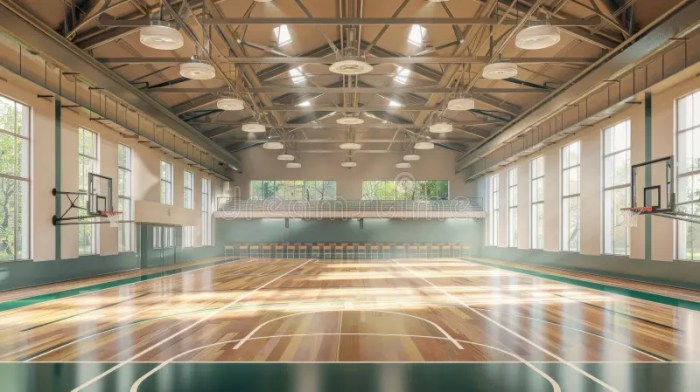modern indoor basketball court sunlit hardwood floor generative ai image features modern indoor basketball court 322801576 1 - Lantai Lapangan Basket Indoor Kunci Performa dan Keselamatan